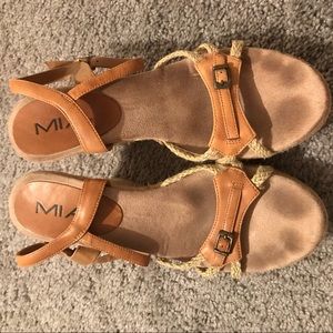 Mia Tan High Wedge Sandals